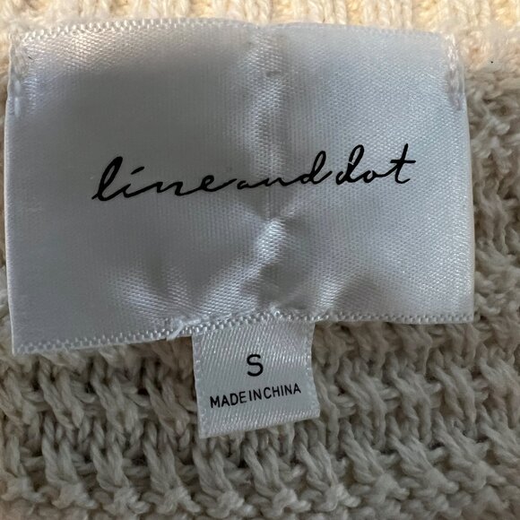 NWOT Line & Dot Cream Cropped Sweater Vest in Cotton Knit Size S - Picture 5 of 8
